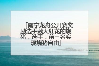 南宁龙舟公开赛奖励选手戴大红花的烧猪，选手：前三名实现烧猪自由