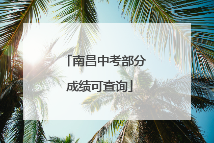 南昌中考部分成绩可查询