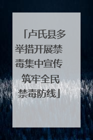卢氏县多举措开展禁毒集中宣传 筑牢全民禁毒防线
