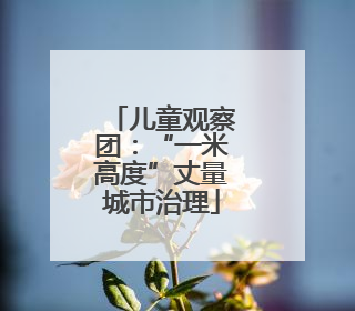 儿童观察团：“一米高度”丈量城市治理