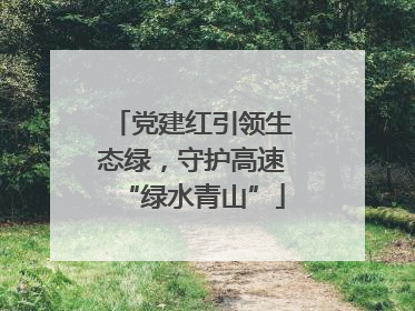 党建红引领生态绿，守护高速“绿水青山”