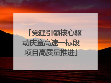 党建引领核心驱动庆章高速一标段项目高质量推进