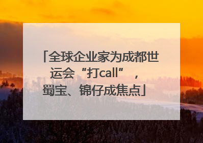全球企业家为成都世运会“打call”，蜀宝、锦仔成焦点