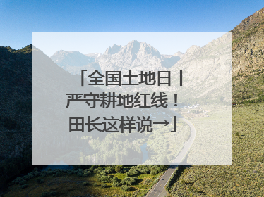 全国土地日丨严守耕地红线！田长这样说→