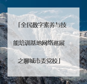 全民数字素养与技能培训基地网络巡展之聊城市委党校
