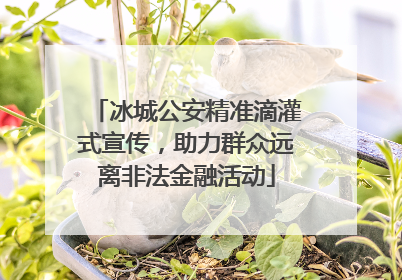 冰城公安精准滴灌式宣传，助力群众远离非法金融活动