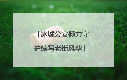 冰城公安倾力守护续写老街风华