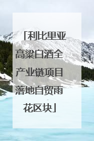 利比里亚高粱白酒全产业链项目落地自贸雨花区块
