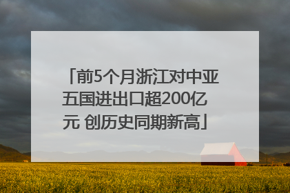 前5个月浙江对中亚五国进出口超200亿元 创历史同期新高