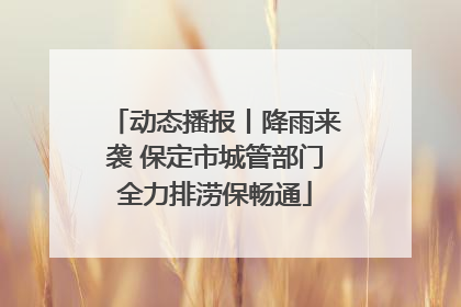 动态播报丨降雨来袭 保定市城管部门全力排涝保畅通