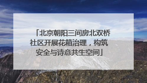 北京朝阳三间房北双桥社区开展花箱治理，构筑安全与诗意共生空间