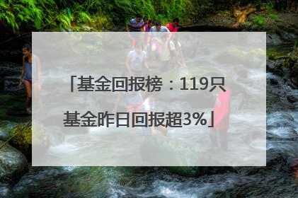 基金回报榜：119只基金昨日回报超3%
