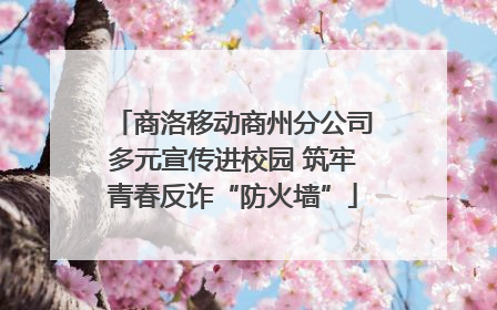 商洛移动商州分公司多元宣传进校园 筑牢青春反诈“防火墙”