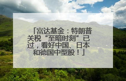 富达基金：特朗普关税“至暗时刻”已过，看好中国、日本和德国中型股！