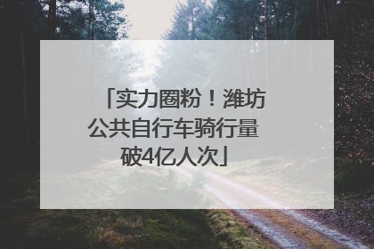 实力圈粉！潍坊公共自行车骑行量破4亿人次