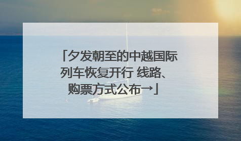 夕发朝至的中越国际列车恢复开行 线路、购票方式公布→