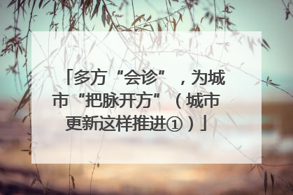 多方“会诊”，为城市“把脉开方”（城市更新这样推进①）
