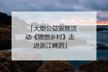 大型公益宣推活动《理想乡村》走进浙江嵊泗