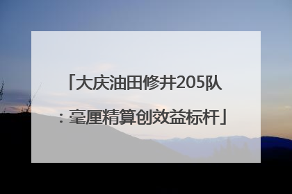 大庆油田修井205队：毫厘精算创效益标杆