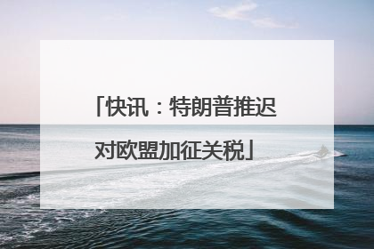 快讯：特朗普推迟对欧盟加征关税
