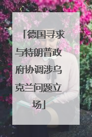 德国寻求与特朗普政府协调涉乌克兰问题立场