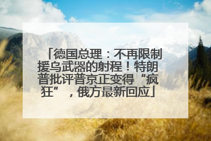 德国总理：不再限制援乌武器的射程！特朗普批评普京正变得“疯狂”，俄方最新回应