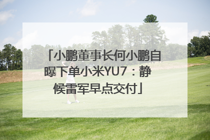 小鹏董事长何小鹏自曝下单小米YU7：静候雷军早点交付