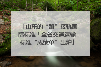 山东的“路”接轨国际标准！全省交通运输标准“成绩单”出炉