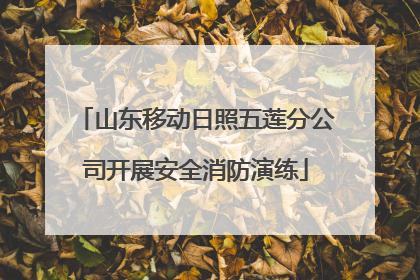 山东移动日照五莲分公司开展安全消防演练