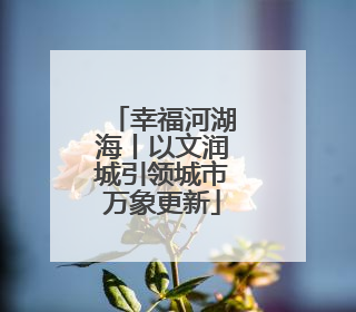 幸福河湖海丨以文润城引领城市万象更新