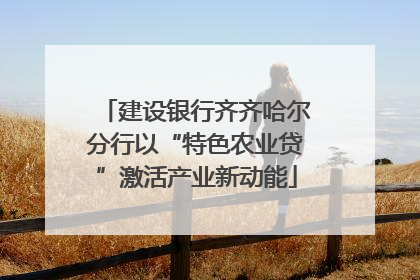 建设银行齐齐哈尔分行以“特色农业贷”激活产业新动能