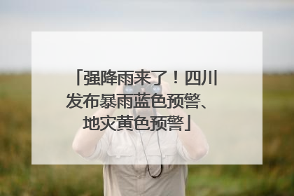 强降雨来了！四川发布暴雨蓝色预警、地灾黄色预警