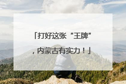 打好这张“王牌”，内蒙古有实力！