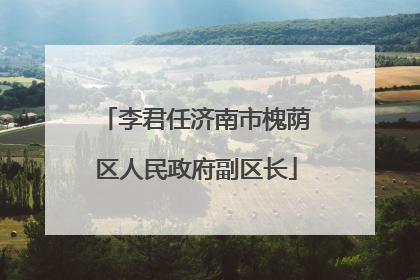 李君任济南市槐荫区人民政府副区长