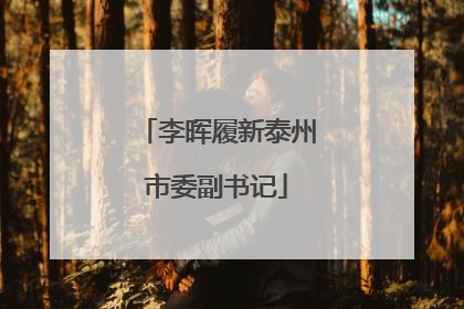 李晖履新泰州市委副书记