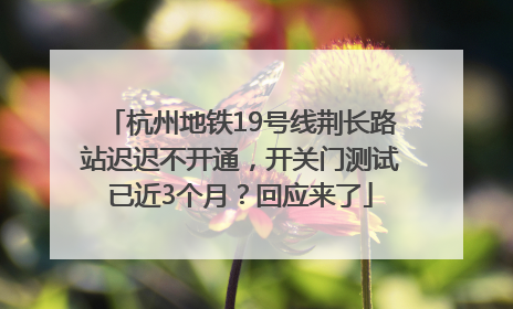 杭州地铁19号线荆长路站迟迟不开通，开关门测试已近3个月？回应来了