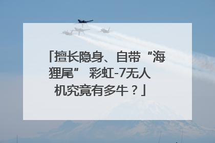擅长隐身、自带“海狸尾” 彩虹-7无人机究竟有多牛？