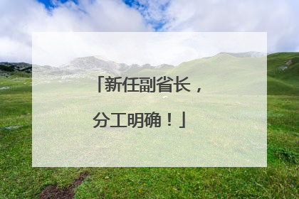 新任副省长，分工明确！