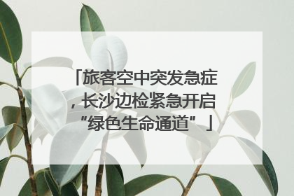 旅客空中突发急症，长沙边检紧急开启“绿色生命通道”