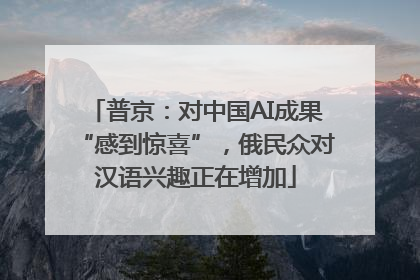 普京：对中国AI成果“感到惊喜”，俄民众对汉语兴趣正在增加