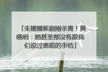 朱媛媛新剧刚杀青！黄晓明：她甚至都没有跟我们说过患癌的事情