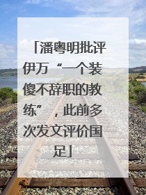 潘粤明批评伊万“一个装傻不辞职的教练”，此前多次发文评价国足