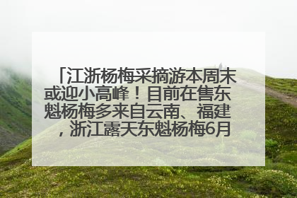 江浙杨梅采摘游本周末或迎小高峰！目前在售东魁杨梅多来自云南、福建，浙江露天东魁杨梅6月中旬大量上市