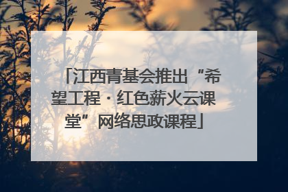 江西青基会推出“希望工程・红色薪火云课堂”网络思政课程