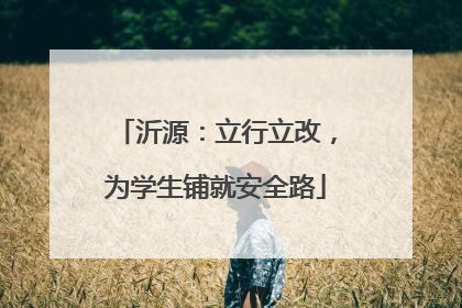 沂源：立行立改，为学生铺就安全路