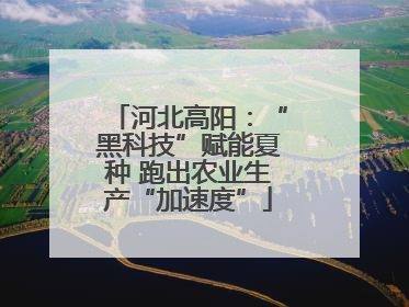 河北高阳：“黑科技”赋能夏种 跑出农业生产“加速度”