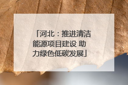河北：推进清洁能源项目建设 助力绿色低碳发展