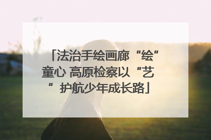 法治手绘画廊“绘”童心 高原检察以“艺”护航少年成长路