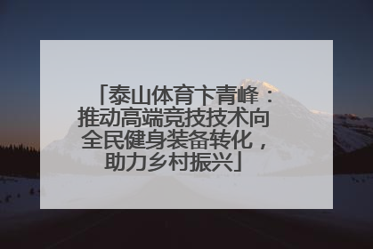 泰山体育卞青峰：推动高端竞技技术向全民健身装备转化，助力乡村振兴