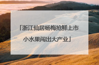 浙江仙居杨梅抢鲜上市 小水果闯出大产业